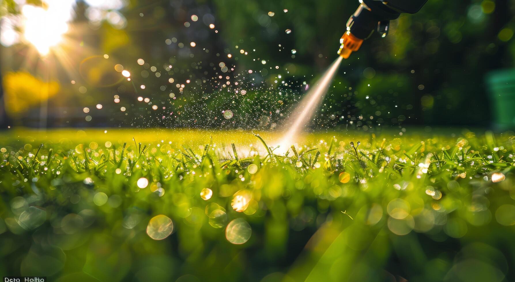 Lush green fertilized lawn